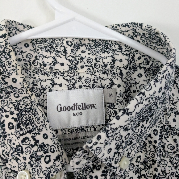Goodfellow & Co Black and White Floral Pattern Button Up - Picture 2 of 3